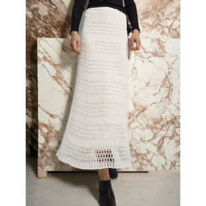 (75% OFF) NWT Theory Women's Knit Lace Skirt in Ivory Size: S MSRP: $350
